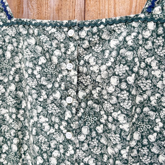 Doen Dune Dress Pomme et Poire Green Apple Midi Size XXL Puff Sleeve Cottagecore - Picture 10 of 17